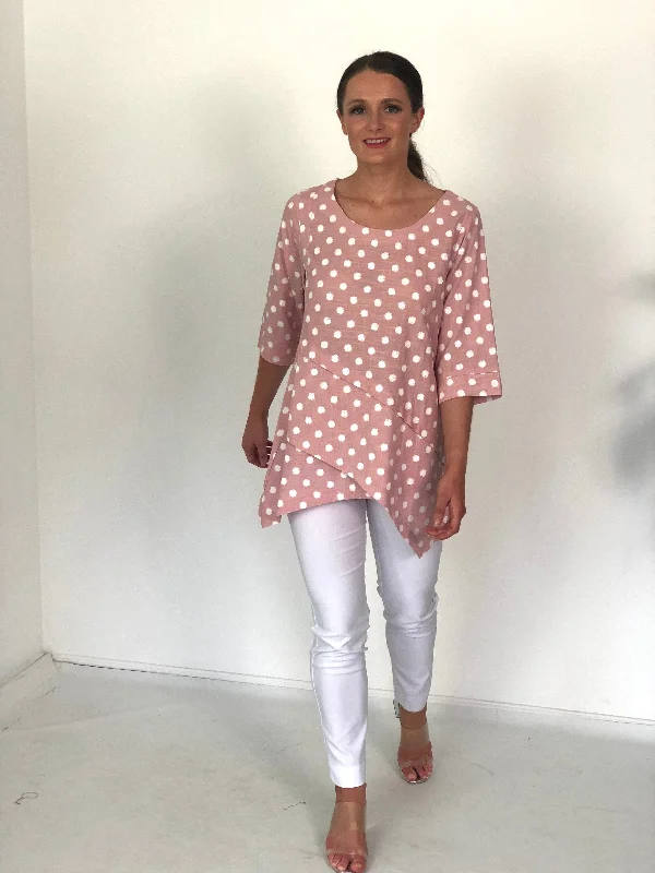 Karla Blush Spot Linen Top