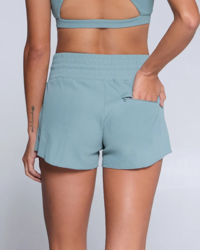 Embroidered one - piece swimsuits on sale in a detailed floral design for a luxurious beach optionBeach Break Rib Swim Short - Sage Embroidered one - piece swimsuits on sale in a detailed floral design for a luxurious beach optionBeach Break Rib Swim Short - Sage