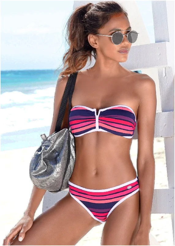 Triangle bikini tops with padded cups on special offer for added comfortBandeau Bikini Top - Sunburst Stripe Triangle bikini tops with padded cups on special offer for added comfortBandeau Bikini Top - Sunburst Stripe