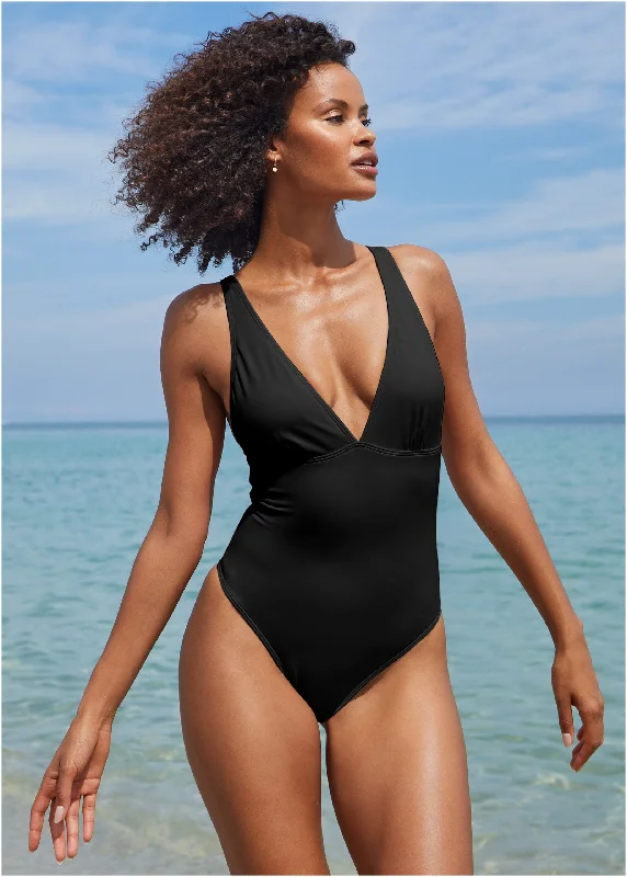 Embroidered bikini bottoms on sale in a geometric - floral design for a modern and feminine touchMaldives One-Piece - Black Beauty Embroidered bikini bottoms on sale in a geometric - floral design for a modern and feminine touchMaldives One-Piece - Black Beauty