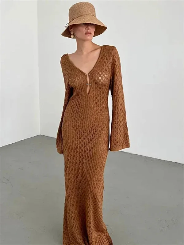 Coffee Maxi Dress