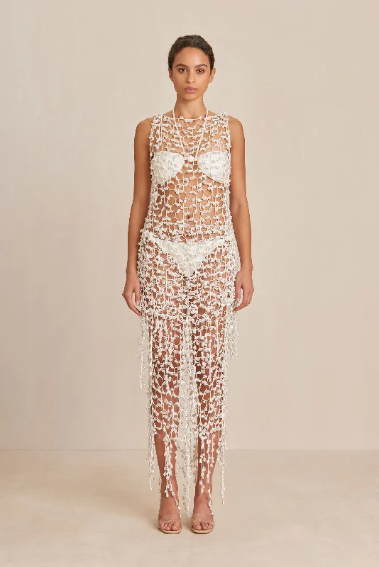 Printed bikini bottoms with a flocked pattern on saleFAITH CROCHET SKIRT - OFF WHITE Printed bikini bottoms with a flocked pattern on saleFAITH CROCHET SKIRT - OFF WHITE