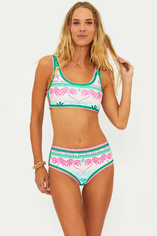Adjustable spaghetti strap one - piece swimsuits on saleFrancis Top Tropical Palm