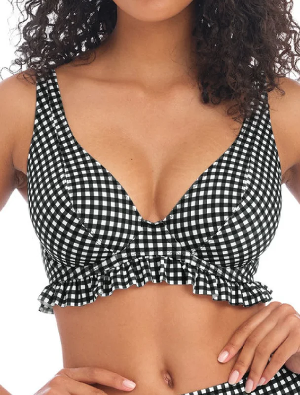 Monokini - style swimsuits on discount with a unique one - piece designFreya Check In Underwire High Apex Bikini Top With J Hook, Black and White | Check In Freya Bikini Tops Monokini - style swimsuits on discount with a unique one - piece designFreya Check In Underwire High Apex Bikini Top With J Hook, Black and White | Check In Freya Bikini Tops