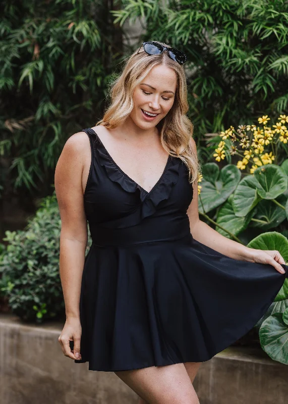 Metallic - finish bikini sets on sale for a glamorous and shiny beach lookgrace swim dress in ebony Metallic - finish bikini sets on sale for a glamorous and shiny beach lookgrace swim dress in ebony