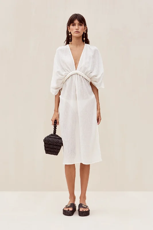 Ruffled bikini bottoms with a bow detail on sale for a more feminine touchINGA COVERUP - OFF WHITE