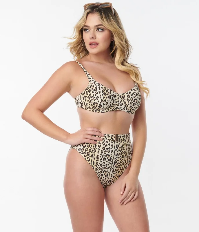 High cut one - piece swimsuits on sale with a side - slit for a more stylish and mobile fitKingdom & State Leopard Print Swim Bottom High cut one - piece swimsuits on sale with a side - slit for a more stylish and mobile fitKingdom & State Leopard Print Swim Bottom