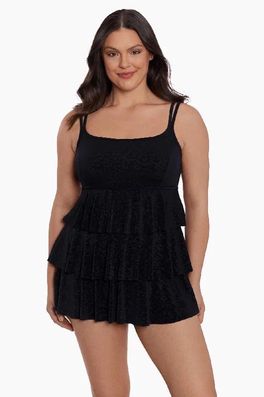 Bra - style bandeau bikini tops on special offer for added supportTriple Tier Long Torso Swim Dress Boss Lady
