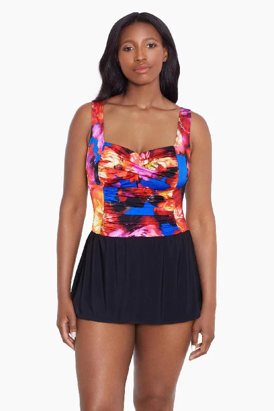 Bandeau bikini tops with a ruffled trim on saleTwist Shirred Long Torso Swim Dress Les Fleurs Bandeau bikini tops with a ruffled trim on saleTwist Shirred Long Torso Swim Dress Les Fleurs