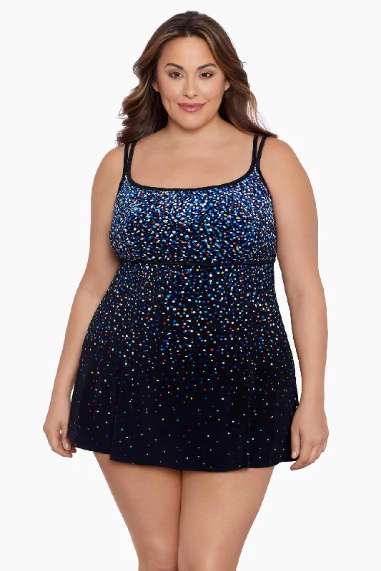 Sports bikini sets on discount with a compression fit for active water sportsPlus Size Empire Princess Seam Long Torso Swim Dress Rainbow Sprinkles Sports bikini sets on discount with a compression fit for active water sportsPlus Size Empire Princess Seam Long Torso Swim Dress Rainbow Sprinkles