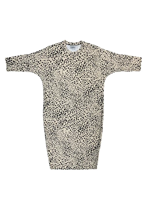 High - neck one - piece swimsuits on sale with a long - sleeve design for more coverageCheetah Flow Swim Dress High - neck one - piece swimsuits on sale with a long - sleeve design for more coverageCheetah Flow Swim Dress