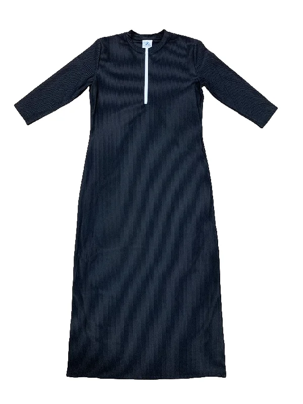Boyleg bikini sets on sale with a side - slit for a more stylish and mobile fitBlack Half Zip Ribbed Maxi Swim Dress Boyleg bikini sets on sale with a side - slit for a more stylish and mobile fitBlack Half Zip Ribbed Maxi Swim Dress