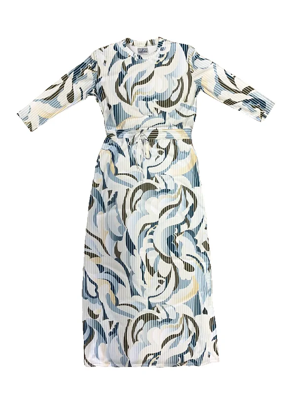 Bikini bottoms on sale with a ruched front and back for a more flattering fitBlue Abstract Maxi Drawstring Swim Dress Bikini bottoms on sale with a ruched front and back for a more flattering fitBlue Abstract Maxi Drawstring Swim Dress