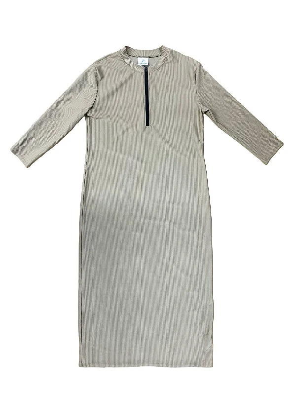 High cut one - piece swimsuits on sale with a side - slit for a more stylish and mobile fitMocha Ribbed Half Zip Swim Dress High cut one - piece swimsuits on sale with a side - slit for a more stylish and mobile fitMocha Ribbed Half Zip Swim Dress