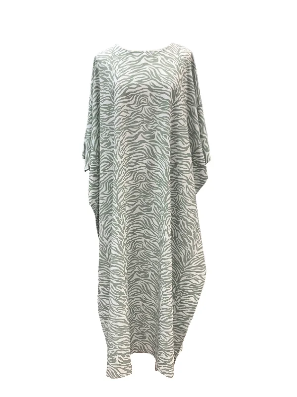 Printed bikini sets with a retro pattern on promotion for a nostalgic beach styleLadies Green Zebra Non Stretch Kaftan Swim Dress Printed bikini sets with a retro pattern on promotion for a nostalgic beach styleLadies Green Zebra Non Stretch Kaftan Swim Dress