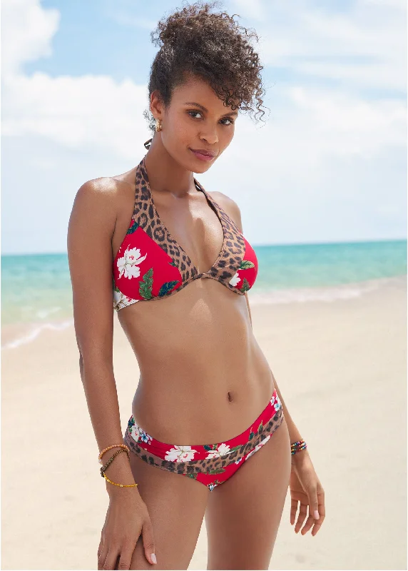 High cut bikini bottoms promotion to elongate the legs stylishlyLow-Rise Cheeky Bottom - Tula Floral