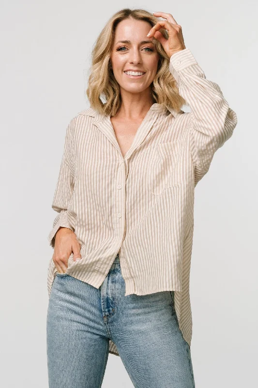 Printed mesh bikini bottoms on discount for a trendy and breathable beach optionSheldon Striped Oversized Top | Natural Printed mesh bikini bottoms on discount for a trendy and breathable beach optionSheldon Striped Oversized Top | Natural