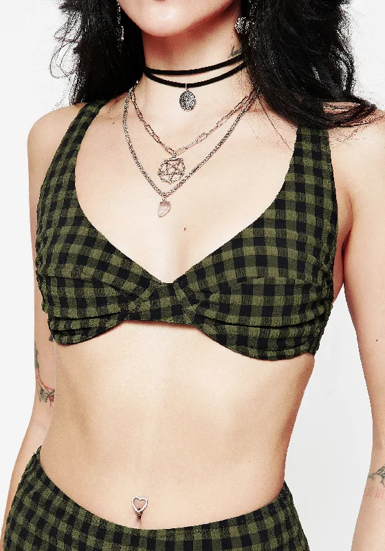 Bikini tops on sale with a built - in underwire and molded cups for maximum supportTerra Gingham Underwired Bikini Top Bikini tops on sale with a built - in underwire and molded cups for maximum supportTerra Gingham Underwired Bikini Top