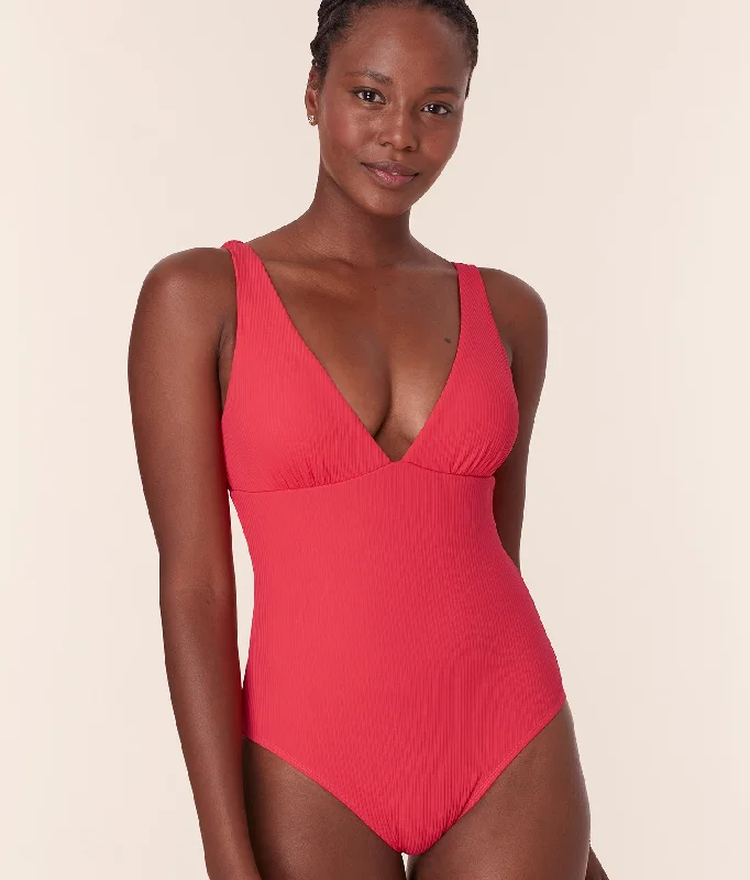 Bikini tops on sale with a built - in underwire and molded cups for maximum supportThe Augustine One Piece - Eco Ribbed - Hibiscus Bikini tops on sale with a built - in underwire and molded cups for maximum supportThe Augustine One Piece - Eco Ribbed - Hibiscus