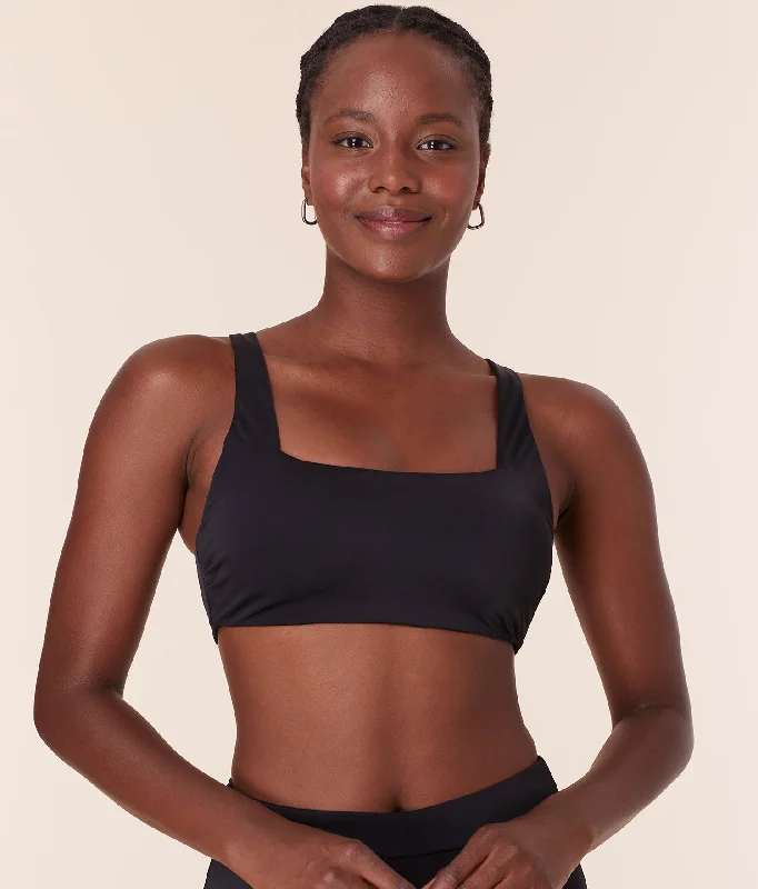 Lace - trimmed bikini sets on sale in a pastel - colored combination for a feminine and elegant beach styleThe Barbados Bikini Top - Eco Nylon - Black Lace - trimmed bikini sets on sale in a pastel - colored combination for a feminine and elegant beach styleThe Barbados Bikini Top - Eco Nylon - Black