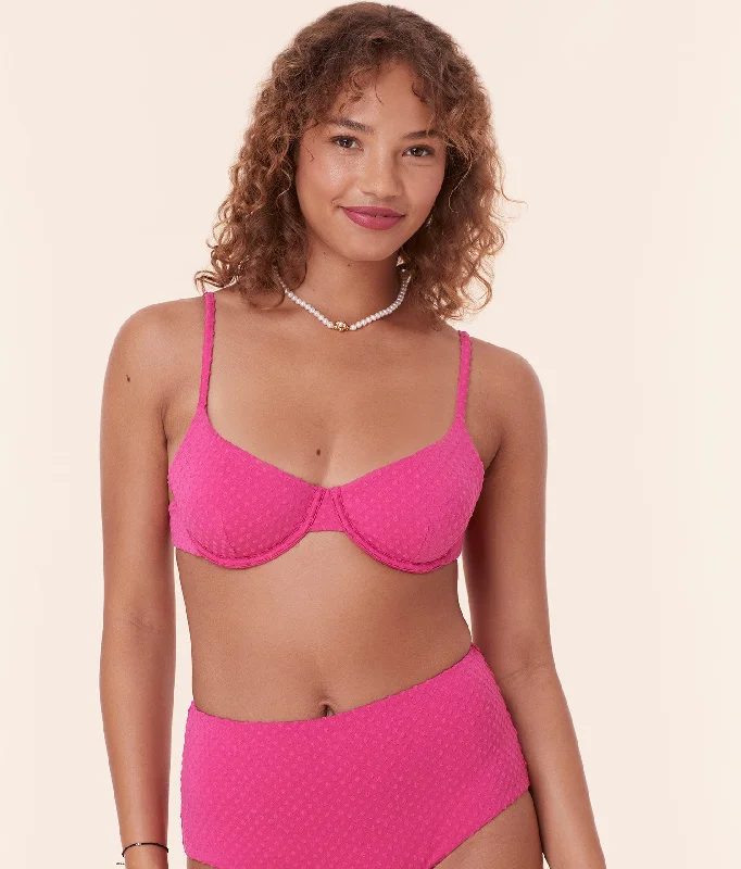 Bikini sets with detachable straps on sale for versatile styling optionsThe Bermuda Top - Terry Dot - Cerise Bikini sets with detachable straps on sale for versatile styling optionsThe Bermuda Top - Terry Dot - Cerise