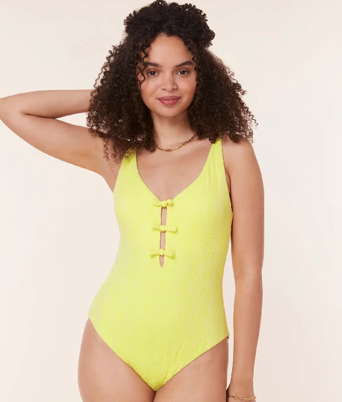 Bikini sets on sale with a drawstring top and bottoms for a customizable fitThe Mana One Piece - Floral Lace - Limeade - Classic Bikini sets on sale with a drawstring top and bottoms for a customizable fitThe Mana One Piece - Floral Lace - Limeade - Classic