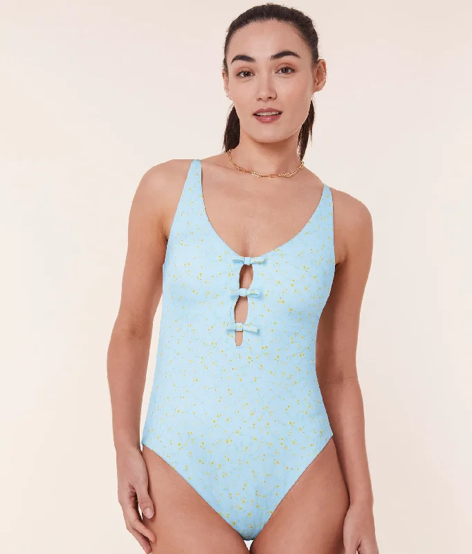 Women's swimsuits on sale with quick - drying fabric for convenienceThe Mana One Piece - Satin - Powder Ditsy Bloom - Long Torso Women's swimsuits on sale with quick - drying fabric for convenienceThe Mana One Piece - Satin - Powder Ditsy Bloom - Long Torso