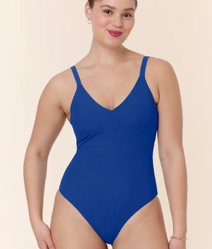 String bikini sets on sale with a beaded waistband for a more luxurious touchThe Marco One Piece - Eco Ribbed - Mazarine - Long Torso String bikini sets on sale with a beaded waistband for a more luxurious touchThe Marco One Piece - Eco Ribbed - Mazarine - Long Torso