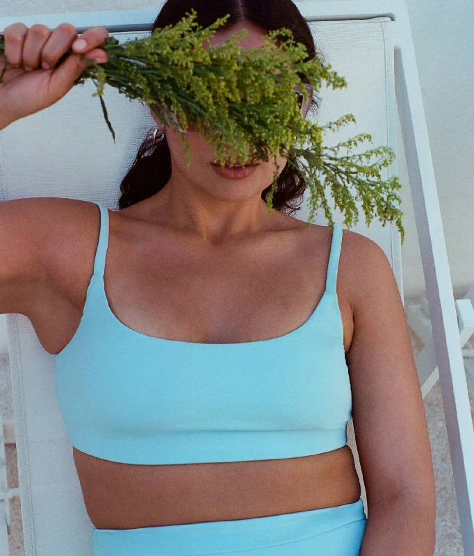 Bikini sets on sale with a cut - out side and a tie - detail for a sexy and modern styleThe Maui Bikini Top - Eco Nylon - Hydrangea Bikini sets on sale with a cut - out side and a tie - detail for a sexy and modern styleThe Maui Bikini Top - Eco Nylon - Hydrangea