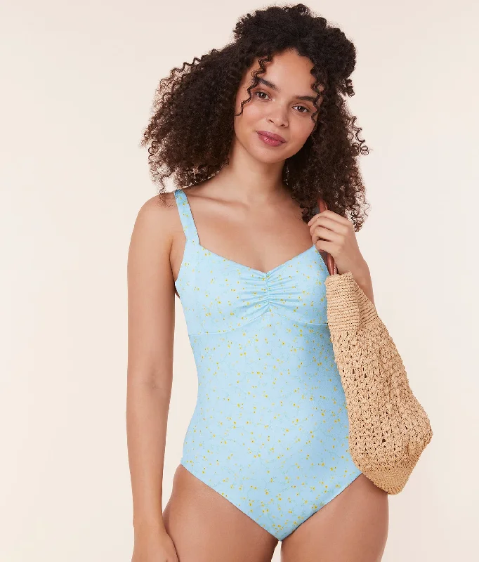 Embroidered bikini bottoms on sale in a geometric - floral design for a modern and feminine touchThe Nadi One Piece - Satin - Powder Ditsy Bloom - Classic Embroidered bikini bottoms on sale in a geometric - floral design for a modern and feminine touchThe Nadi One Piece - Satin - Powder Ditsy Bloom - Classic