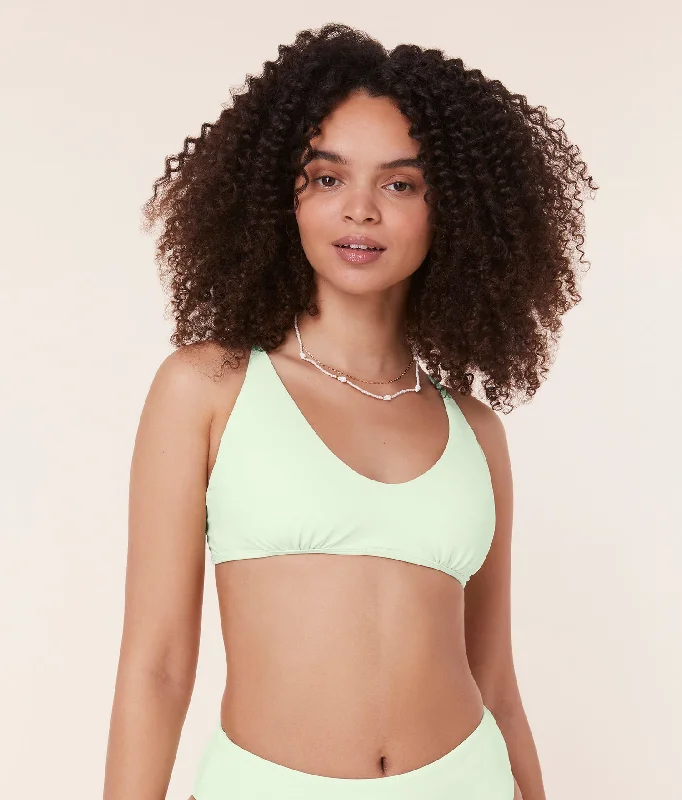 Metallic - finish one - piece swimsuits on sale for a glamorous and shiny beach lookThe Valencia Top - Eco Nylon - Pistachio Metallic - finish one - piece swimsuits on sale for a glamorous and shiny beach lookThe Valencia Top - Eco Nylon - Pistachio