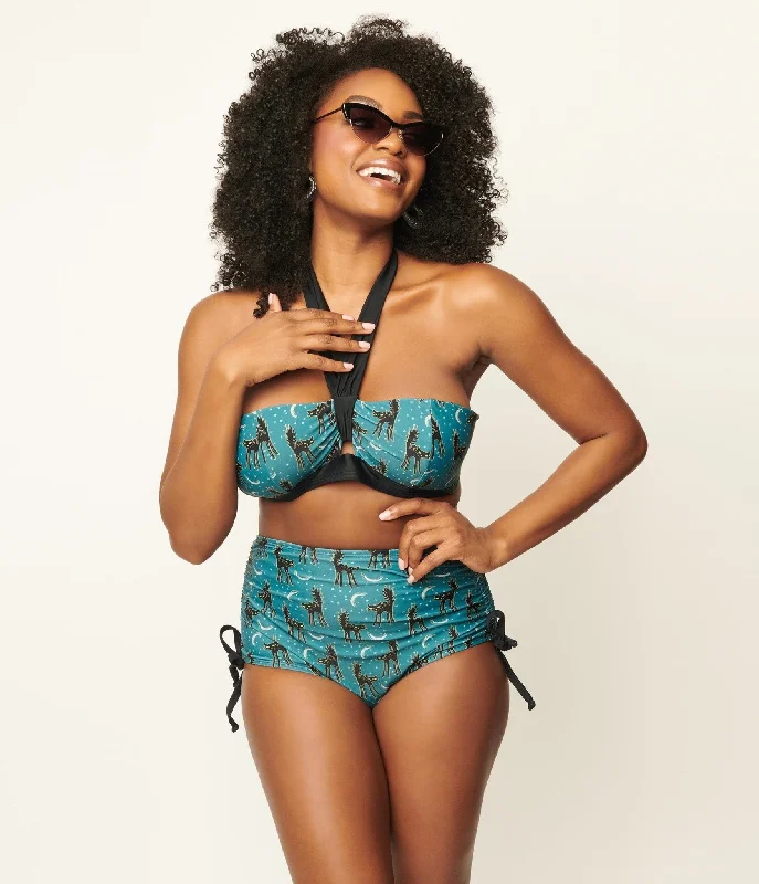 Plus size one - piece swimsuits clearance with tummy control featuresUnique Vintage Blue & Spooky Cat Print Forever Glam Swim Top Plus size one - piece swimsuits clearance with tummy control featuresUnique Vintage Blue & Spooky Cat Print Forever Glam Swim Top