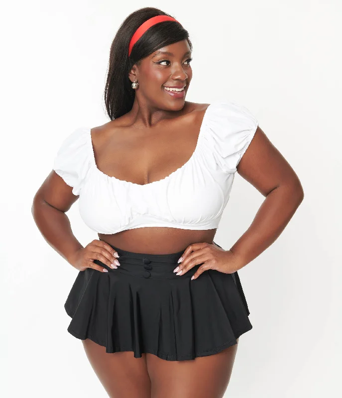 Bra - style bikini tops with underwire and adjustable straps on saleUnique Vintage Plus Size Black High Waist Swim Skirt Bra - style bikini tops with underwire and adjustable straps on saleUnique Vintage Plus Size Black High Waist Swim Skirt