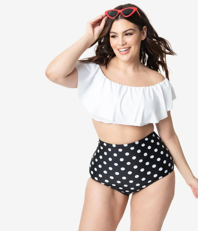Animal print bikini bottoms on sale in cheetah or tiger patterns for a wild and trendy beach styleUnique Vintage Plus Size White Ruffled Ramona Swim Top Animal print bikini bottoms on sale in cheetah or tiger patterns for a wild and trendy beach styleUnique Vintage Plus Size White Ruffled Ramona Swim Top