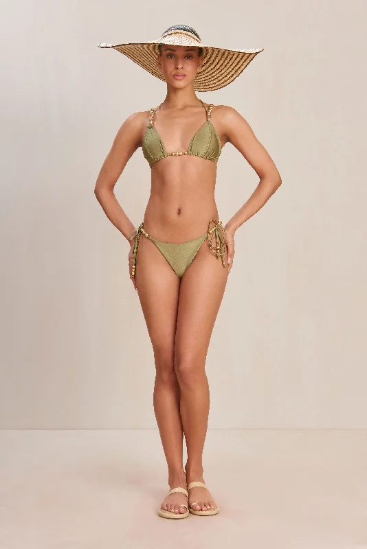 Ruffled bikini bottoms with a bow detail on sale for a more feminine touchAMARIS BIKINI BOTTOM - TEA