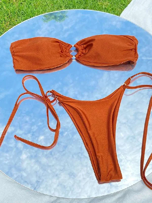 Cut - out one - piece swimsuits on discount with a halter neck for a unique styleAMB Bandage Bikinis Cut - out one - piece swimsuits on discount with a halter neck for a unique styleAMB Bandage Bikinis