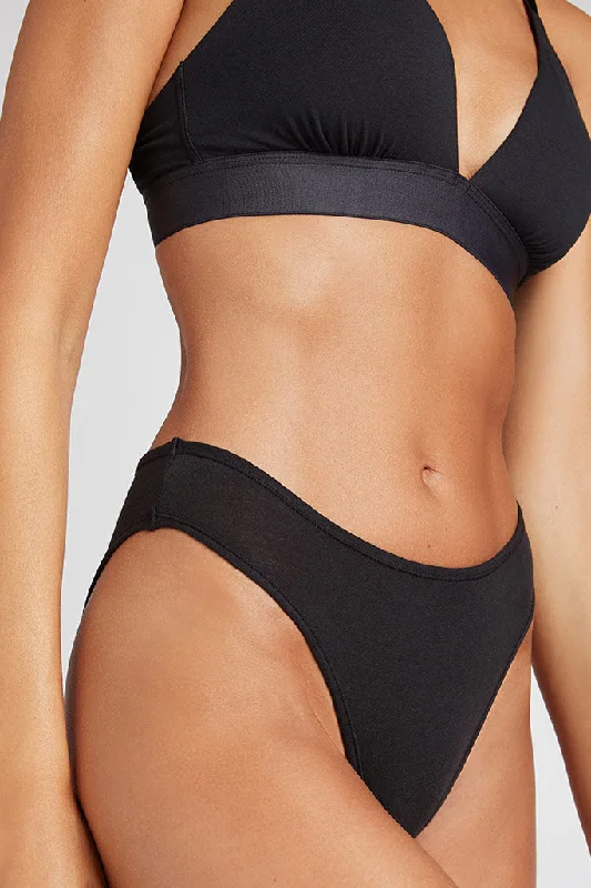 Swimdress - style bikini sets on discount with a tiered skirt and a bandeau top for a more feminine lookCotton French Cut Brief in Black (Pack) Swimdress - style bikini sets on discount with a tiered skirt and a bandeau top for a more feminine lookCotton French Cut Brief in Black (Pack)