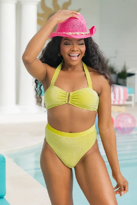 Bra - style bikini tops on sale with a push - up and a side - tie for enhanced cleavage and a customizable fitClassic Coastal Green Shimmer Bikini Top Bra - style bikini tops on sale with a push - up and a side - tie for enhanced cleavage and a customizable fitClassic Coastal Green Shimmer Bikini Top