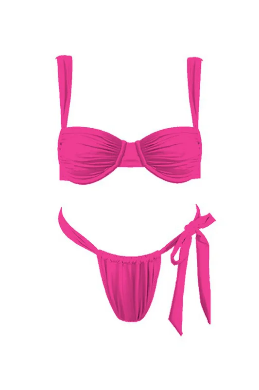 Adjustable side - tie bikini bottoms promotion for a perfect and customized fitMalibu Gathered Bikini Top Fuchsia Adjustable side - tie bikini bottoms promotion for a perfect and customized fitMalibu Gathered Bikini Top Fuchsia