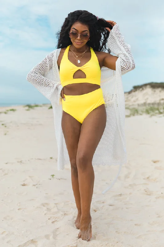 Low - rise bikini bottoms with a cheeky cut on sale for a more revealing styleNautical Charm Ivory Open Knit Belted Cover Up Low - rise bikini bottoms with a cheeky cut on sale for a more revealing styleNautical Charm Ivory Open Knit Belted Cover Up