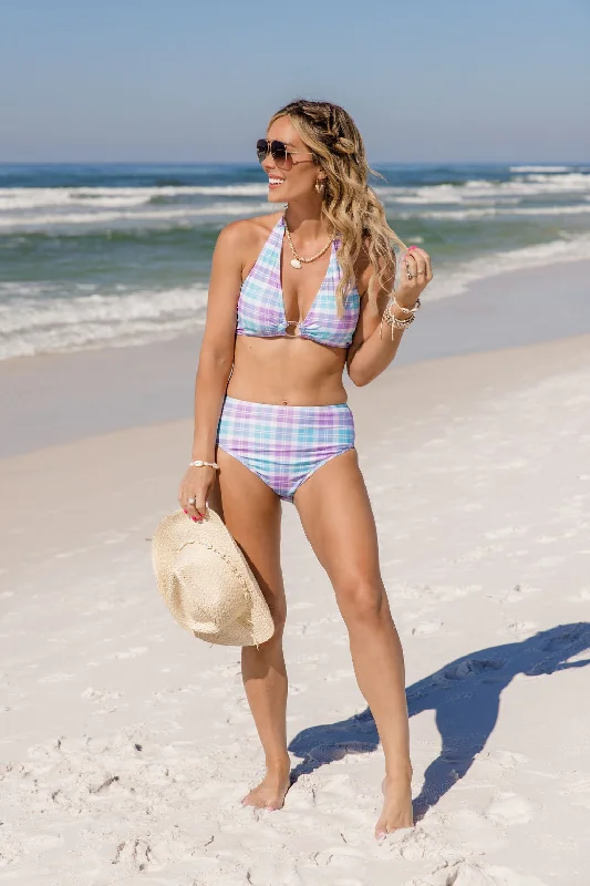 String bikini sets on sale with a beaded waistband for a more luxurious touchTidal Treasure In Tori Plaid High Waisted Bikini Bottoms Tori X Pink Lily String bikini sets on sale with a beaded waistband for a more luxurious touchTidal Treasure In Tori Plaid High Waisted Bikini Bottoms Tori X Pink Lily