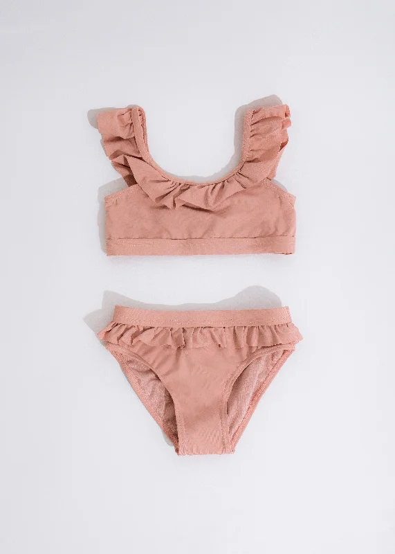 Printed bikini sets on promotion with a geometric - art pattern for a contemporary beach styleTumaya Bikini *Child* Pink