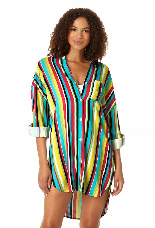 Bikini bottoms with a ruched back on discount for a more flattering fitAnne Cole - Women's Button Down Shirt Swimsuit Cover Up Bikini bottoms with a ruched back on discount for a more flattering fitAnne Cole - Women's Button Down Shirt Swimsuit Cover Up