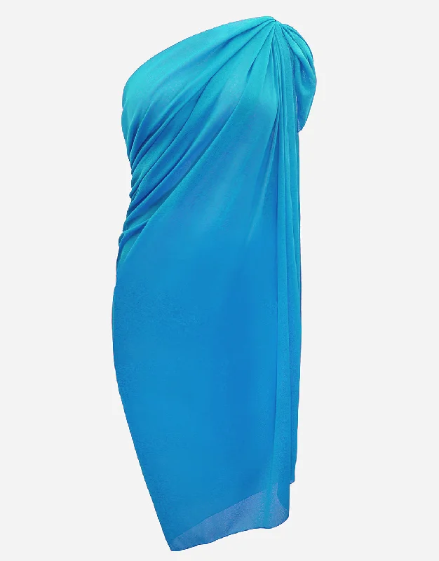 Tie - dye printed bikini tops on sale in a ombre effect for a trendy lookCeylan Sarong - Turquoise Tie - dye printed bikini tops on sale in a ombre effect for a trendy lookCeylan Sarong - Turquoise