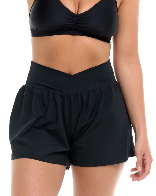 Adjustable side - tie bikini bottoms promotion for a perfect and customized fitCozumel Vapor Boardshort - Black