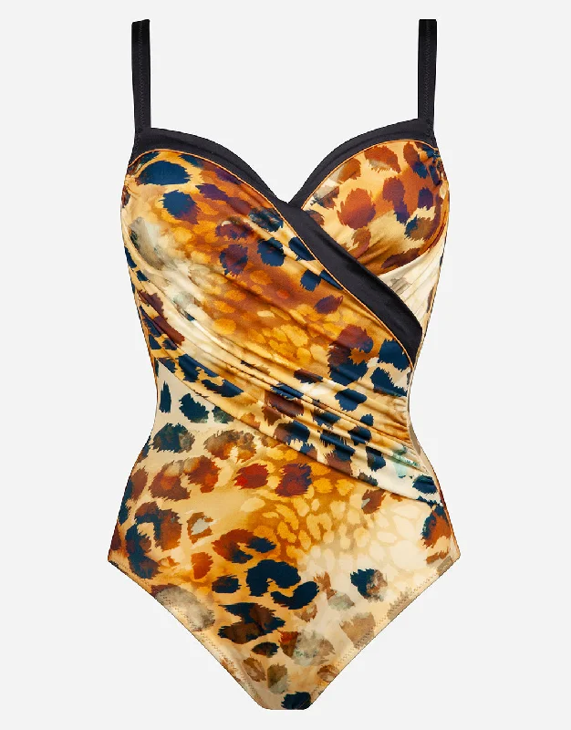 Printed bikini bottoms on sale with a glitter - effect pattern for a glamorous beach styleDesert Sunset Moulded Underwired Swimsuit - Terracotta Leo Printed bikini bottoms on sale with a glitter - effect pattern for a glamorous beach styleDesert Sunset Moulded Underwired Swimsuit - Terracotta Leo