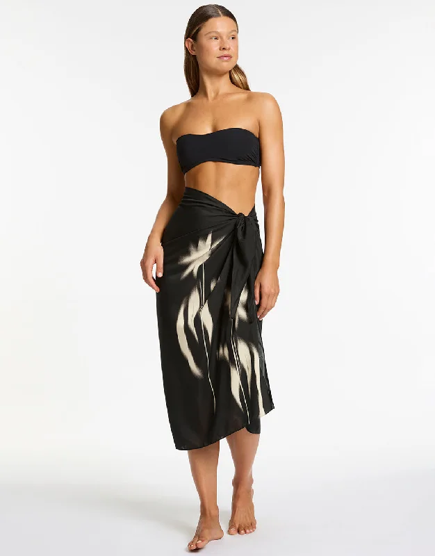 Printed sheer bikini tops on sale for a daring and sexy beach appearanceElora Sarong - Black Printed sheer bikini tops on sale for a daring and sexy beach appearanceElora Sarong - Black