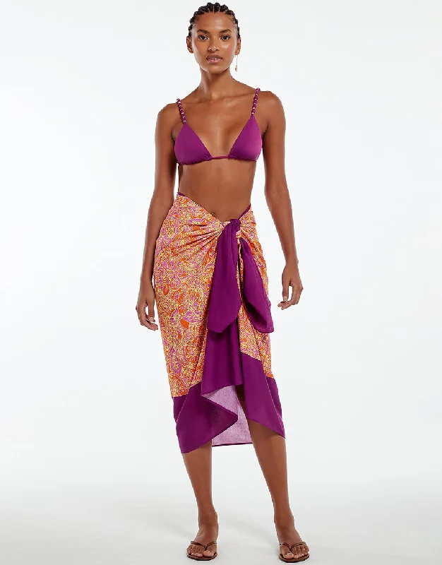 Printed bikini sets with a floral - watercolor pattern on sale for a romantic beach styleMagritte Sarong Printed bikini sets with a floral - watercolor pattern on sale for a romantic beach styleMagritte Sarong