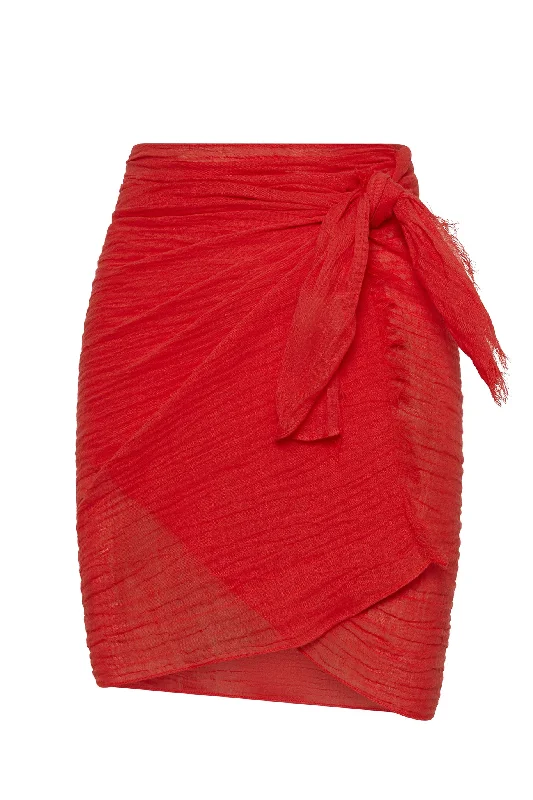 Adjustable side - tie bikini bottoms promotion for a perfect and customized fitMykonos Sarong - Chili Pepper Crinkle Adjustable side - tie bikini bottoms promotion for a perfect and customized fitMykonos Sarong - Chili Pepper Crinkle