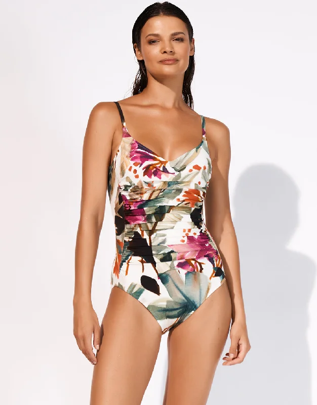 Triangle bikini tops on sale with a cut - out detail for a modern and sexy lookMystic Ruched Underwired Swimsuit - Noble Exotic Triangle bikini tops on sale with a cut - out detail for a modern and sexy lookMystic Ruched Underwired Swimsuit - Noble Exotic
